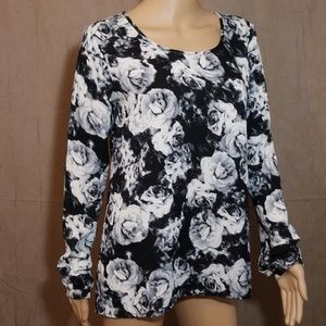 Copper Key Floral Print Blouse